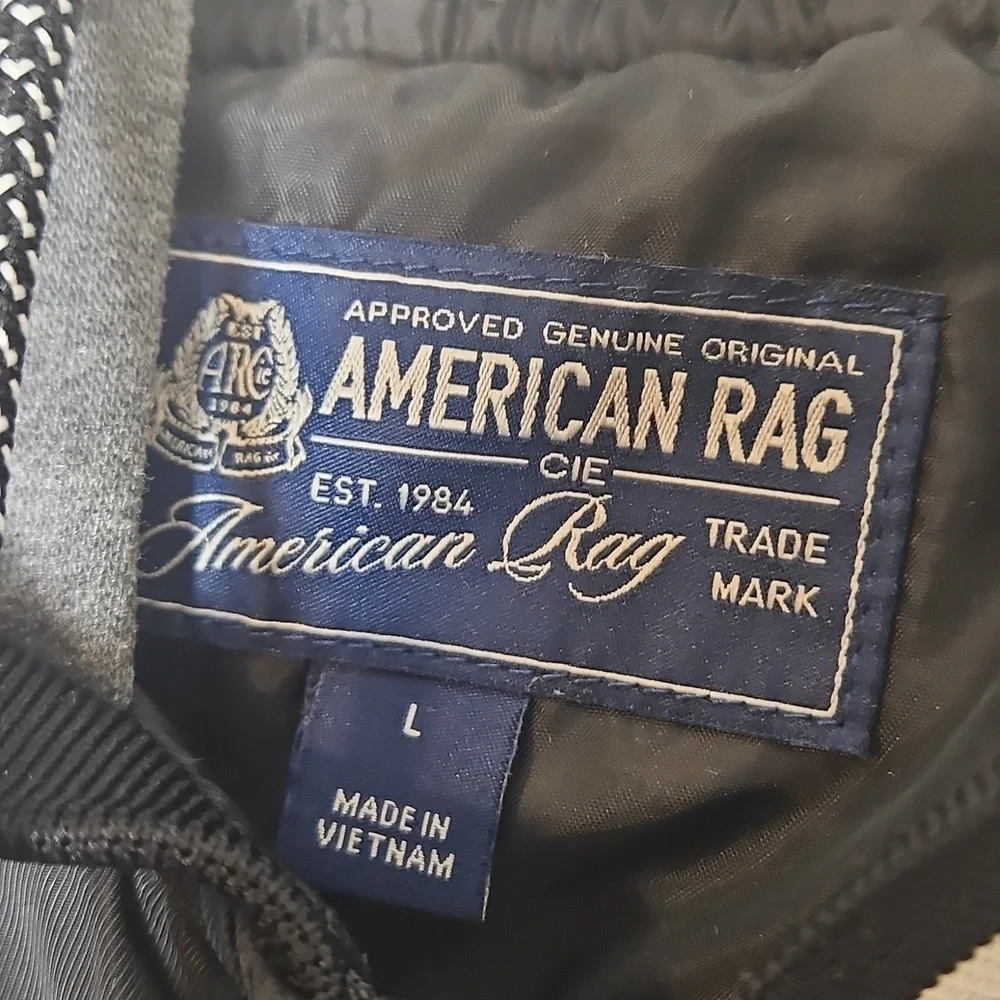 American Rag Black and Gray Bomber Jacket